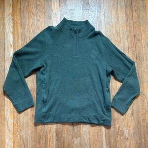 Mack Weldon Green Prime Cotton Quarter-Zip Sweater Sweatshirt ~ sz XXL